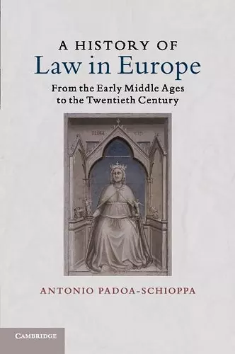 A History of Law in Europe cover