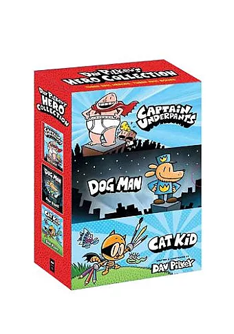 Dav Pilkey's Hero Collection (Captain Underpants #1, Dog Man #1, Cat Kid Comic Club #1) cover