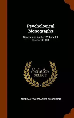 Psychological Monographs cover