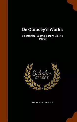 de Quincey's Works cover