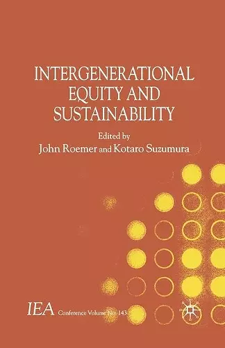 Intergenerational Equity and Sustainability cover