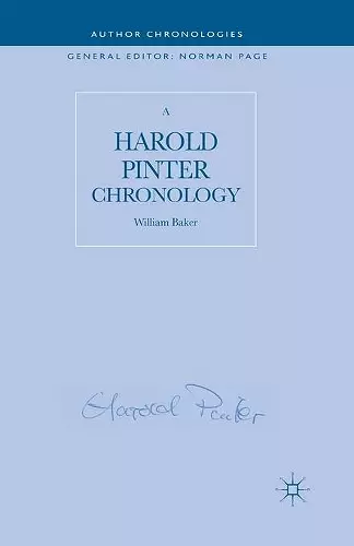 A Harold Pinter Chronology cover