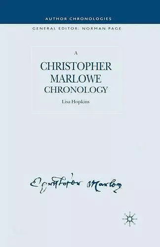 A Christopher Marlowe Chronology cover