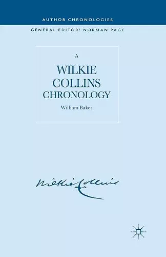 A Wilkie Collins Chronology cover