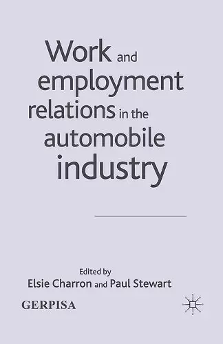 Work and Employment Relations in the Automobile Industry cover