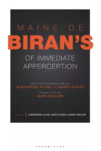 Maine de Biran's 'Of Immediate Apperception' cover