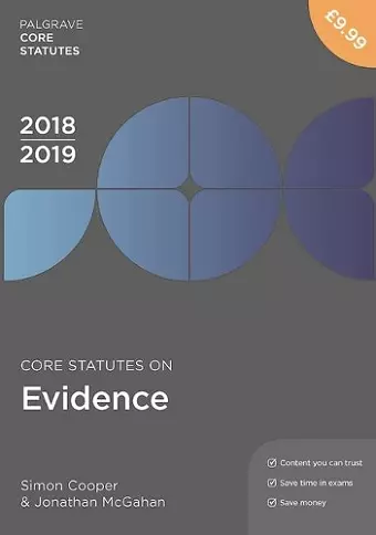 Core Statutes on Evidence 2018-19 cover