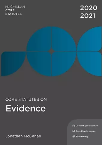 Core Statutes on Evidence 2020-21 cover