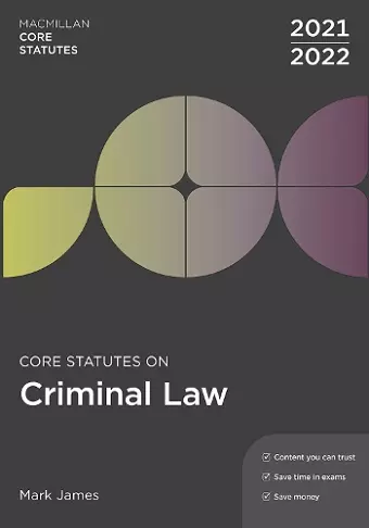 Core Statutes on Criminal Law 2021-22 cover