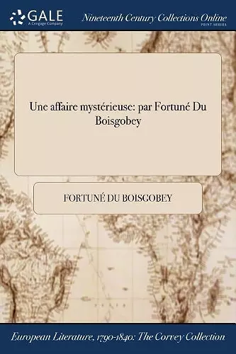 Une affaire mystérieuse cover