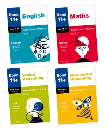 Bond 11+: Bond 11+ English, Maths, Non-verbal Reasoning, Verbal Reasoning Assessment Practice: 10-11+ Years Bundle cover