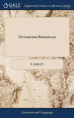 Dictionarium Britannicum cover