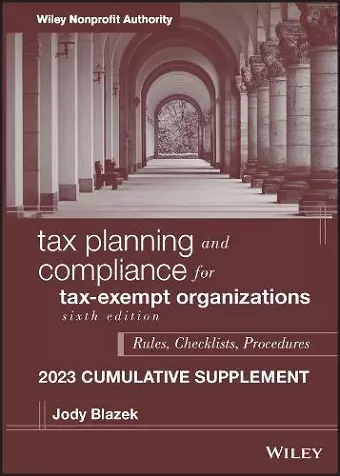 Tax Planning and Compliance for Tax-Exempt Organizations, 2023 Cumulative Supplement cover