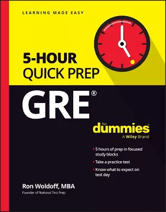 GRE 5-Hour Quick Prep For Dummies cover