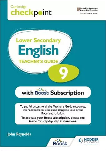 Cambridge Checkpoint Lower Secondary English Teacher's Guide 9 with Boost Subscription cover