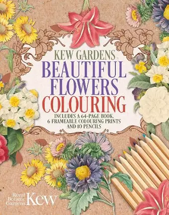 The Kew Gardens Beautiful Flowers Colouring Kit cover