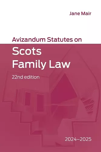 Avizandum Statutes on Scots Family Law cover