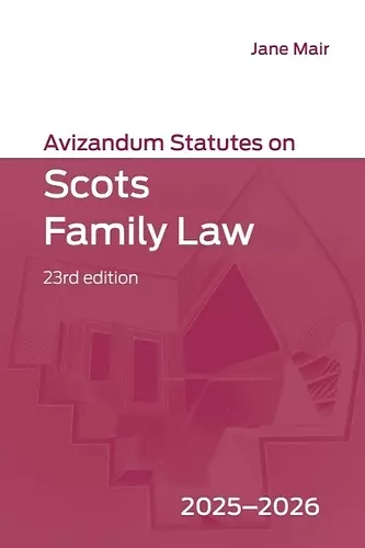 Avizandum Statutes on Scots Family Law cover