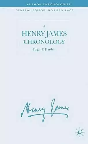 A Henry James Chronology cover