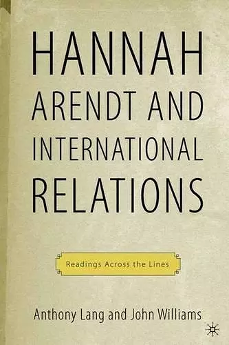 Arendt and International Politics cover