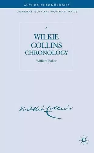 A Wilkie Collins Chronology cover