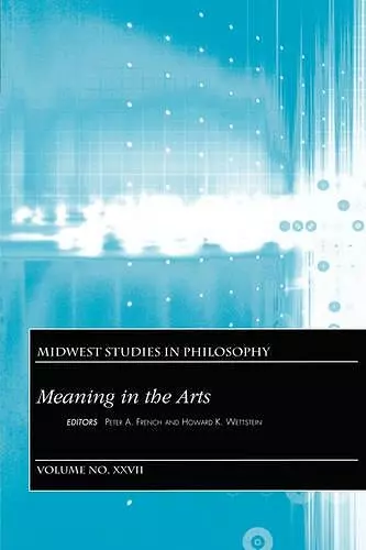 Meaning In The Arts, Volume XXVII cover