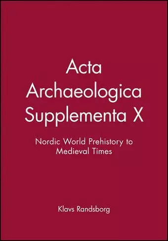 Acta Archaeologica Supplementa X cover