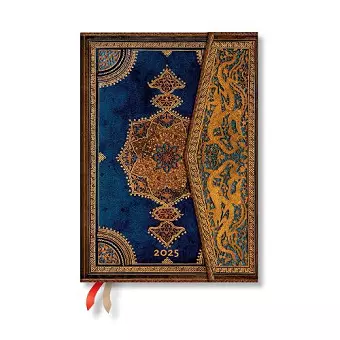 Safavid Indigo (Safavid Binding Art) Midi 12-month Horizontal Hardback Dayplanner 2025 (Wrap Closure) cover