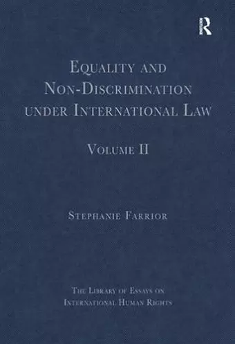 Equality and Non-Discrimination under International Law cover