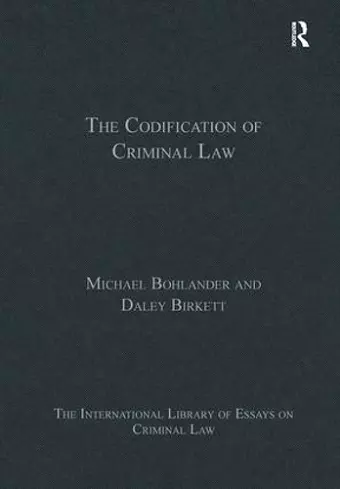 The Codification of Criminal Law cover