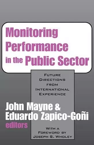 Monitoring Performance in the Public Sector cover