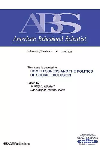 Homelessness and the Politics of Social Exclusion cover