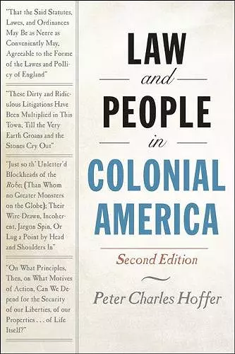 Law and People in Colonial America cover