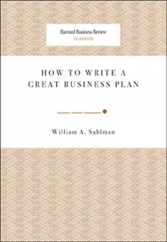 How to Write a Great Business Plan cover