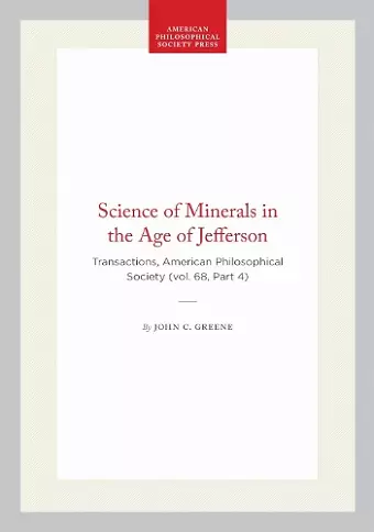 Science of Minerals in the Age of Jefferson cover