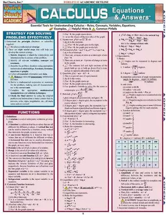 Calculus Equations & Answers cover