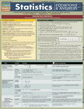 Statistics Equations & Answers cover