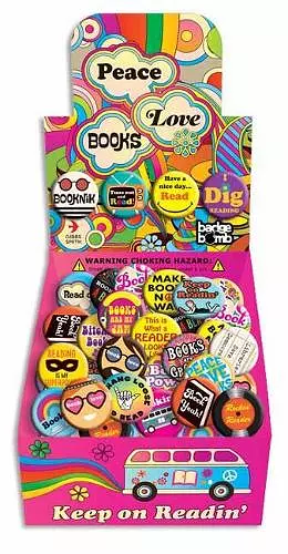 Peace, Love and Books Button Box cover