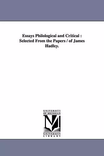 Essays Philological and Critical cover