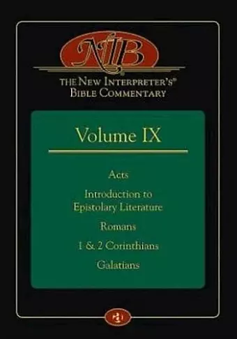 The New Interpreter's(r) Bible Commentary Volume IX cover