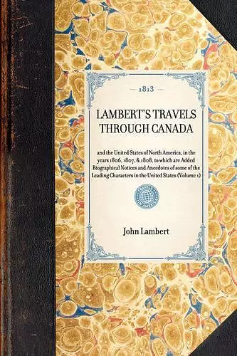 Lambert's Travels Through Canada cover