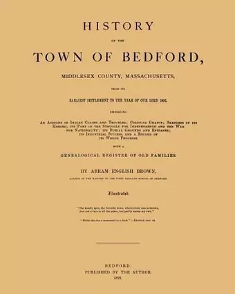 History of the Town of Bedford cover