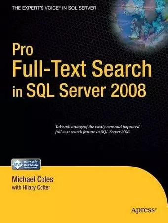 Pro Full-Text Search in SQL Server 2008 cover