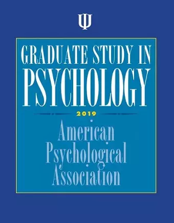 Graduate Study in Psychology cover