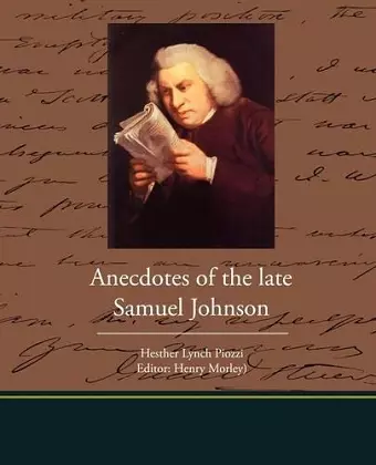 Anecdotes of the late Samuel Johnson cover