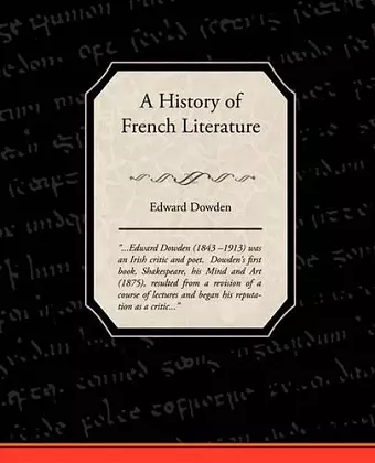 A History of French Literature cover