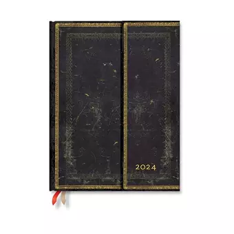 Arabica (Old Leather Collection) Ultra Horizontal 12-month Dayplanner 2024 (Wrap Closure) cover