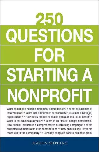 250 Questions for Starting a Nonprofit cover