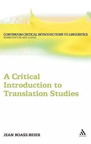 A Critical Introduction to Translation Studies cover