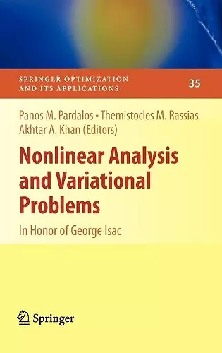 Nonlinear Analysis and Variational Problems cover